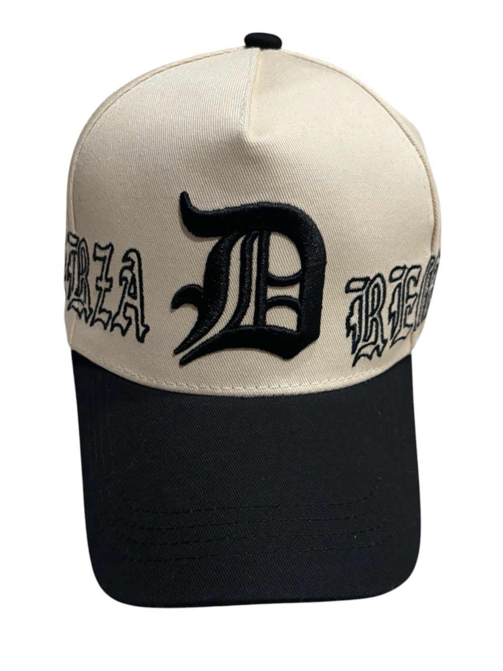 Fuerza Regida Cream and Black Embroidered Baseball Cap